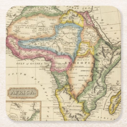 Dessous-de-verre Carré En Papier L'Afrique 36 (Devant)