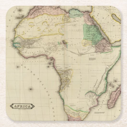 Dessous-de-verre Carré En Papier L'Afrique composée (Devant)