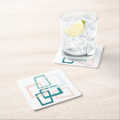 Dessous-de-verre Carré En Papier L'Âge Atomique Du Milieu Du Siècle Rectangle Turqu (En situation)