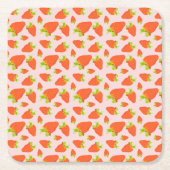 Dessous-de-verre Carré En Papier Lait de fraise (Devant)