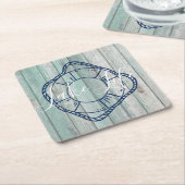 Dessous-de-verre Carré En Papier Lake Life & Preserver Blue Wood (Incliné)