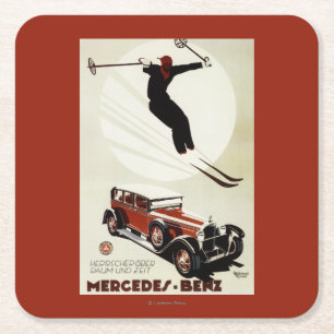 Dessous-de-verre Carré En Papier L'Allemagne - sauter de skieur