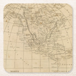 Dessous-de-verre Carré En Papier L'Amérique du Nord 15