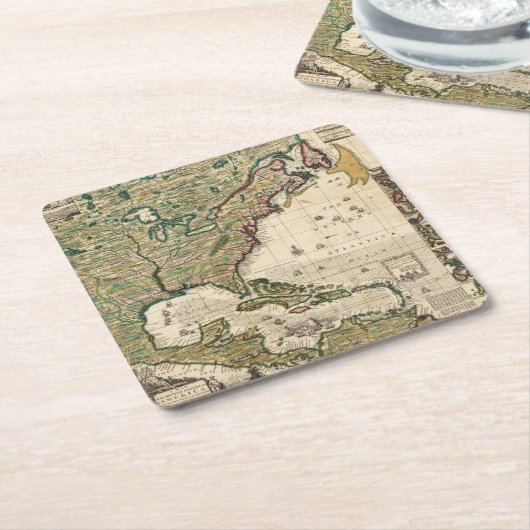 Dessous-de-verre Carré En Papier L'Amérique Septentrionalis (Incliné)
