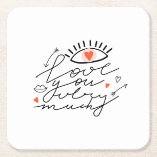 Dessous-de-verre Carré En Papier L'amour dans les yeux : la beauté romantique Vinta