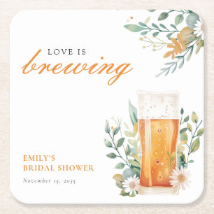 Dessous-de-verre Carré En Papier L'amour de bière est en train de brasser Enterreme