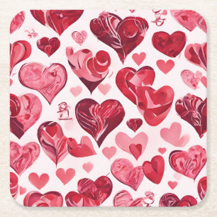 Dessous-de-verre Carré En Papier L'amour est dans le design Air- coeur