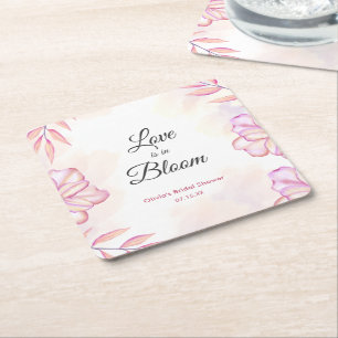 Dessous-de-verre Carré En Papier L'amour est en fleurs : douche de mariée florale a