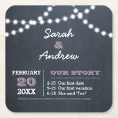 Dessous-de-verre Carré En Papier Lampe de tableau Lilac Mariage personnalisé (Devant)