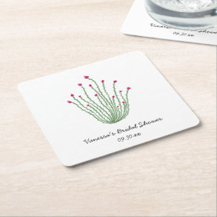 Dessous-de-verre Carré En Papier Lancement de bouquet de mariage de cactus Ocotillo