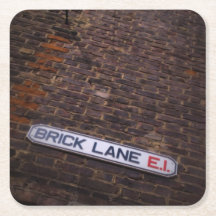 Lane en briques - Panneau de rue - Dessous de verr