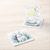 Dessous-de-verre Carré En Papier lapin pour Pâques (En situation)