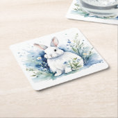 Dessous-de-verre Carré En Papier lapin pour Pâques (Incliné)