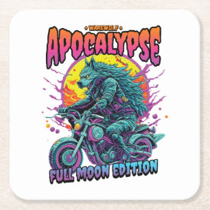 Dessous-de-verre Carré En Papier L'apocalypse du loup d'Amérique
