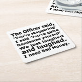 Dessous-de-verre Carré En Papier L'argent de la caution (Incliné)