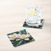 Dessous-de-verre Carré En Papier L'art de Magnolia (En situation)