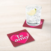 Dessous-de-verre Carré En Papier Latin - Je vous aime (En situation)