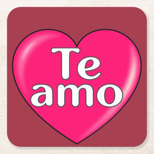 Dessous-de-verre Carré En Papier Latin - Je vous aime (Devant)