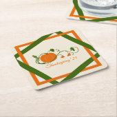 Dessous-de-verre Carré En Papier Lattice de vignes citrouilles (Incliné)