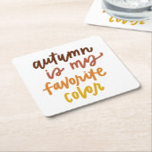 Dessous-de-verre Carré En Papier "L'automne est ma couleur préférée" (Incliné)
