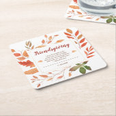 Dessous-de-verre Carré En Papier L'Automne part du dîner d'action de grâces (Incliné)