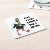 Dessous-de-verre Carré En Papier L'autruche arctique à la course (Incliné)