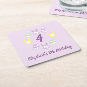 Dessous-de-verre Carré En Papier Lavande Pâques 4e anniversaire