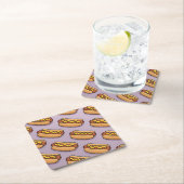 Dessous-de-verre Carré En Papier Lavender Hot Dogs Coaster Set (En situation)