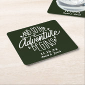 Dessous-de-verre Carré En Papier L'aventure commence Enregistrer la date (Incliné)