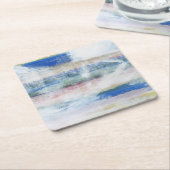 Dessous-de-verre Carré En Papier Laver blanc II (Incliné)