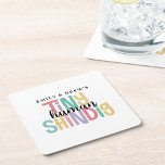 Dessous-de-verre Carré En Papier Le Baby shower de minuscule Shindig Humain Cute Co<br><div class="desc">Dessous de verre mignons pour un petit baby shower humain Shindig, dessous de verre en papier est un thème de baby shower super amusant et ludique qui fonctionne parfaitement pour un rassemblement co-ed d'amis et de famille. C'est décontracté, inclus, et c'est tellement amusant ! Personnalisez-vous avec les Noms des Parents...</div>