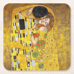 Dessous-de-verre Carré En Papier  le baiser - Gustav Klimt  