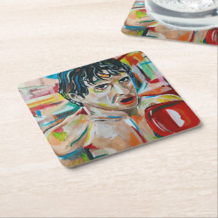 Dessous-de-verre Carré En Papier Le Boxer Peinture par Alfred Fox