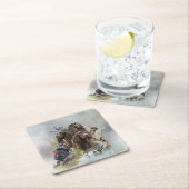 Dessous-de-verre Carré En Papier Le Boykin Spaniel (En situation)