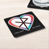 Dessous-de-verre Carré En Papier Le cadeau de l'amour Bindrune dessous de verre en (Incliné)