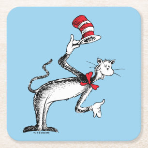 Dessous-de-verre Carré En Papier Le Chat Chapeauté S'incline