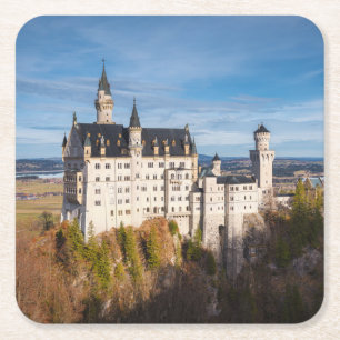 Dessous-de-verre Carré En Papier Le château de Neuschwanstein en Allemagne