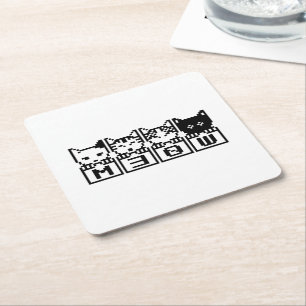 DESSOUS-DE-VERRE CARRÉ EN PAPIER LE CHATS M30W 8 BITS