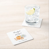 Dessous-de-verre Carré En Papier Le Citrouille de Thanksgiving Fall Grateful Elegan (En situation)