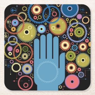 Dessous-de-verre Carré En Papier Le concept du mouvement