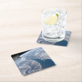 Dessous-de-verre Carré En Papier Le Cratère Manicouagan Et Le Saint-Laurent (En situation)