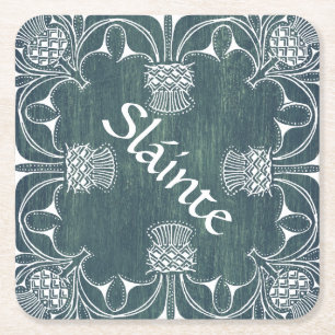 Dessous-de-verre Carré En Papier Le Dessous de verre écossais du chardon de Sláinte