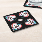 Dessous-de-verre Carré En Papier Le don de l'amour Bindrune (Incliné)