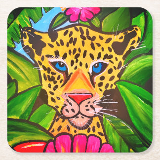 Dessous-de-verre Carré En Papier Le jaguar