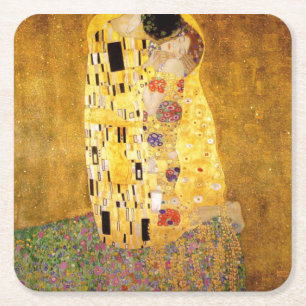 Dessous-de-verre Carré En Papier Le Kiss Gustav Klimt