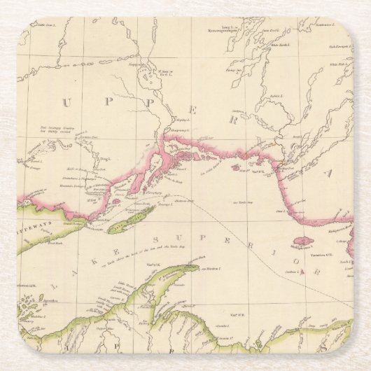 Dessous-de-verre Carré En Papier Le lac Supérieur (Devant)