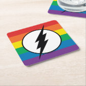 Dessous-de-verre Carré En Papier Le logo Flash Rainbow (Incliné)