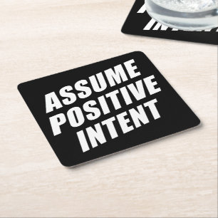Dessous-de-verre Carré En Papier Le Mantra Message D'Affirmation Suppose Une Intent