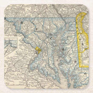 Dessous-de-verre Carré En Papier Le Maryland, C.C, et le Delaware