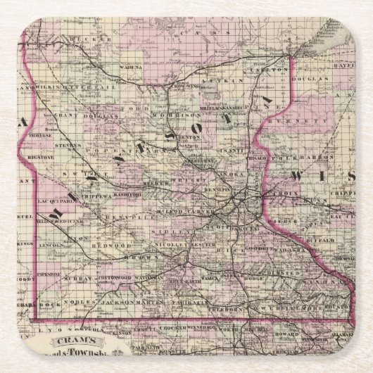 Dessous-de-verre Carré En Papier Le Minnesota 9 (Devant)